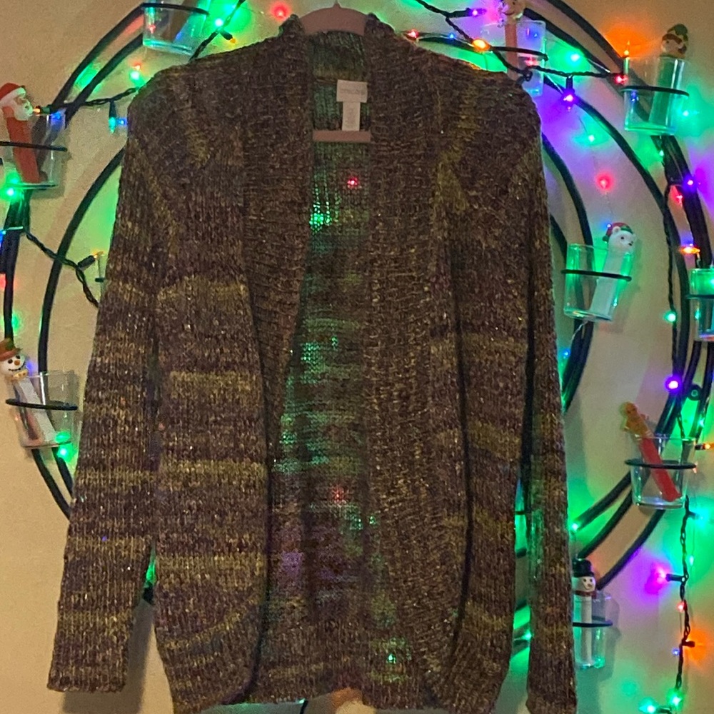 Chico’s Multi-color wrap sweater. Size 2. Like new! It sparkles! So pretty!